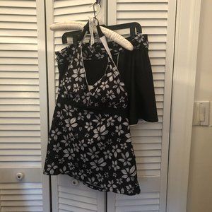 Reutter 2-pc swim skort, flowery motives XL NWT